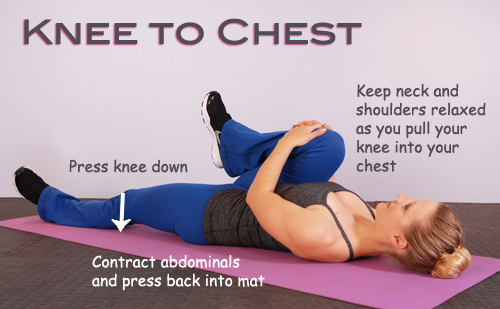 Knee to chest stretch for lower back pain